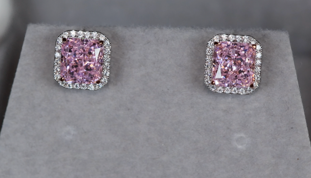 
            
                Load image into Gallery viewer, Pink Lab Grown Diamond Ear Studs
            
        