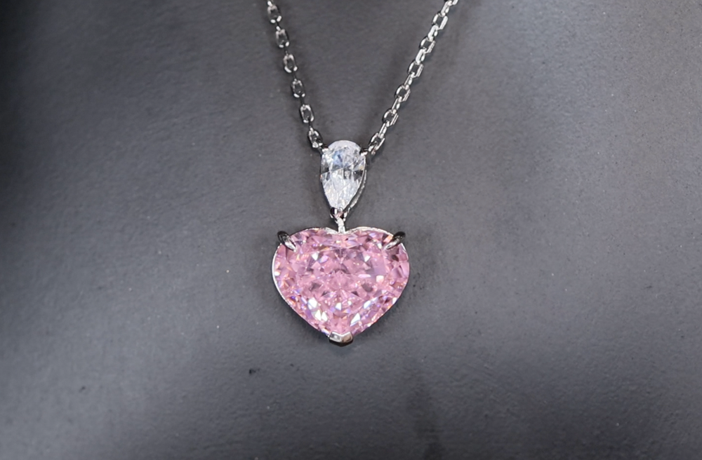 Pink Lab Grown Diamond Necklace