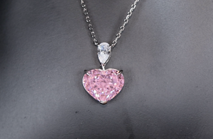 Pink Lab Grown Diamond Necklace