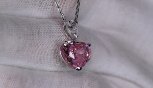 Pink Heart Cut Diamond Pendant