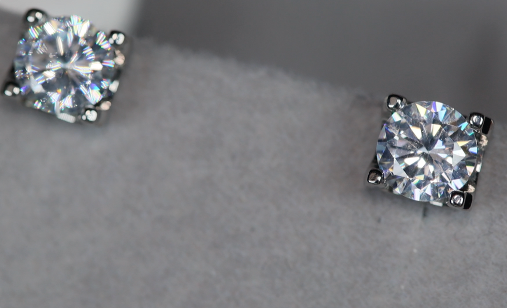 Round Diamond Stud Earrings | Womens Diamond Ear Studs