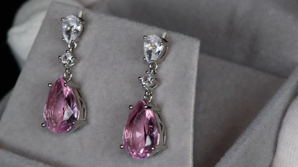 Pink Diamond Earrings