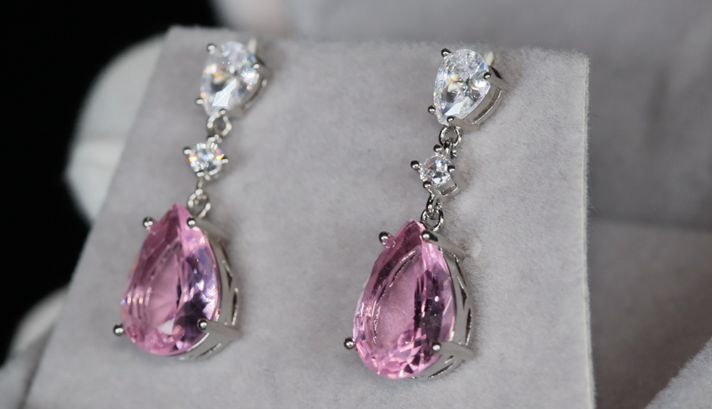 Pink Diamond Earrings