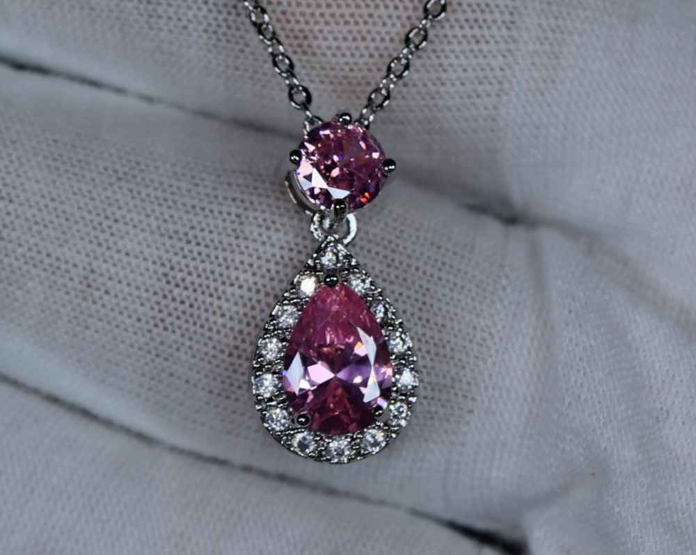 Pink Diamond Necklace | Pink Diamond Pendant Necklace