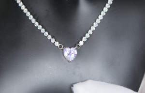 Purple Diamond Heart Necklace | Purple Diamond Pendant