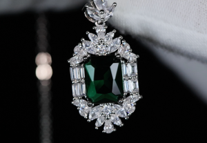 Green Diamond Pendant | Womens Emerald Green Pendant