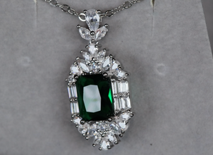 Green Diamond Pendant | Womens Emerald Green Pendant