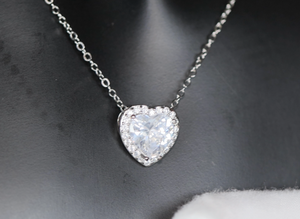 Diamond Heart Necklace | Womens Diamond Necklace | Heart Necklace with Diamonds | Heart Pendant