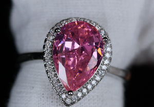 Pink Pear Cut Diamond Engagement Ring