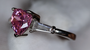 Pink Diamond Heart Ring