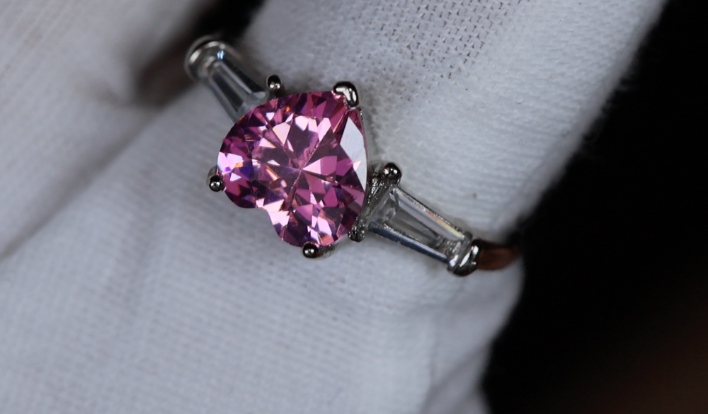 Pink Diamond Heart Ring