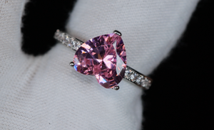 Pink Diamond Heart Ring