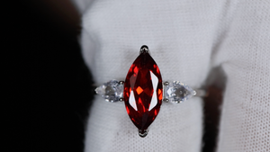 red marquise diamond ring