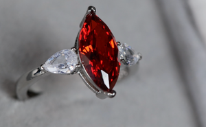 red marquise diamond ring