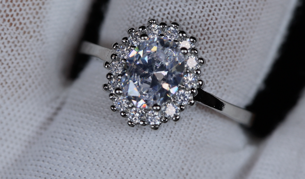 Womens Oval Diamond Ring