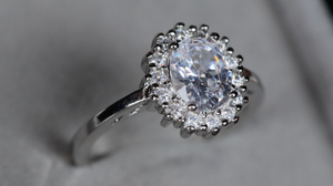 Womens Oval Diamond Ring