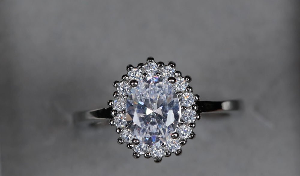 Womens Oval Diamond Ring