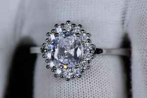 Womens Oval Diamond Ring