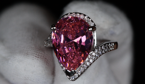 Pink Pear Cut Diamond Ring