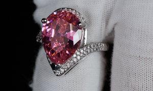 Pink Pear Cut Diamond Ring