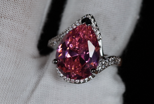 Pink Pear Cut Diamond Ring