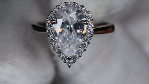 Silver Pear Cut Diamond Ring | Pear Cut Diamond Engagement Ring