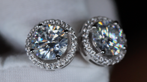 Big Moissanite Diamond Ear Studs