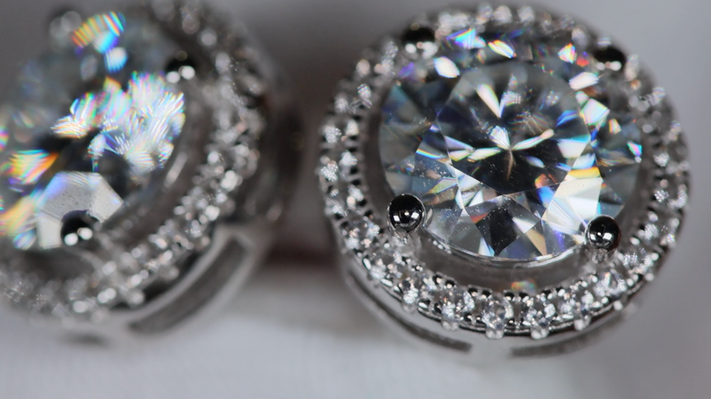 Big Moissanite Diamond Ear Studs