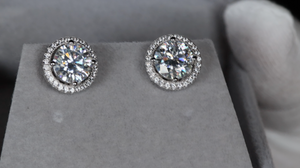 Mens Moissanite Diamond Ear Studs