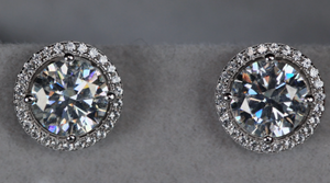 Big Moissanite Diamond Ear Studs