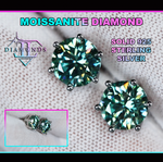 Green Moissanite Ear Studs