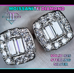 Moissanite Baguette Diamond Ear Studs