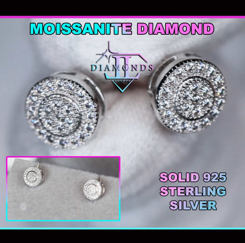 Moissanite Diamond Iced Out Ear Studs