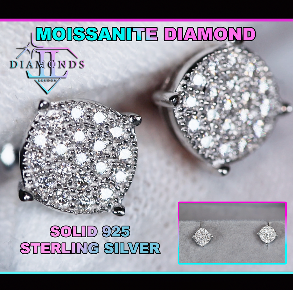 iced out moissanite ear studs