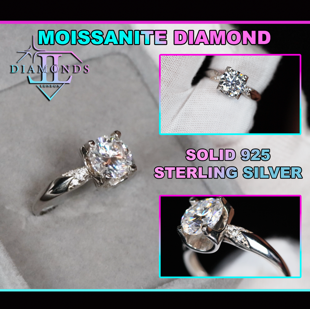 Womens Moissanite Diamond Engagement Rings