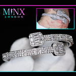 Silver Baguette Diamond Bangle