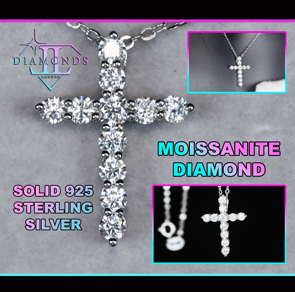 Moissanite Diamond Cross Necklace