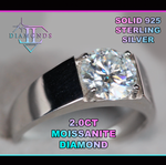 Mens Moissanite Diamond Wedding Ring