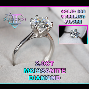 2.0ct Moissanite Engagement Ring
