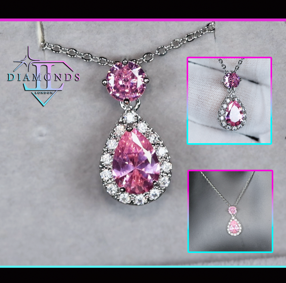 Pink Diamond Necklace | Pink Diamond Pendant Necklace