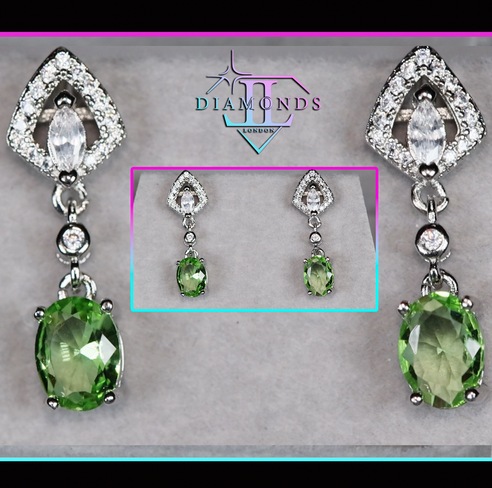 green diamond earrings