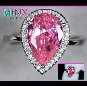 Pink Pear Cut Diamond Engagement Ring
