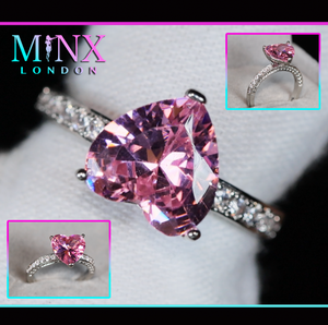 Pink Diamond Heart Ring