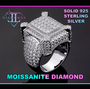 mens moissanite hip hop rings