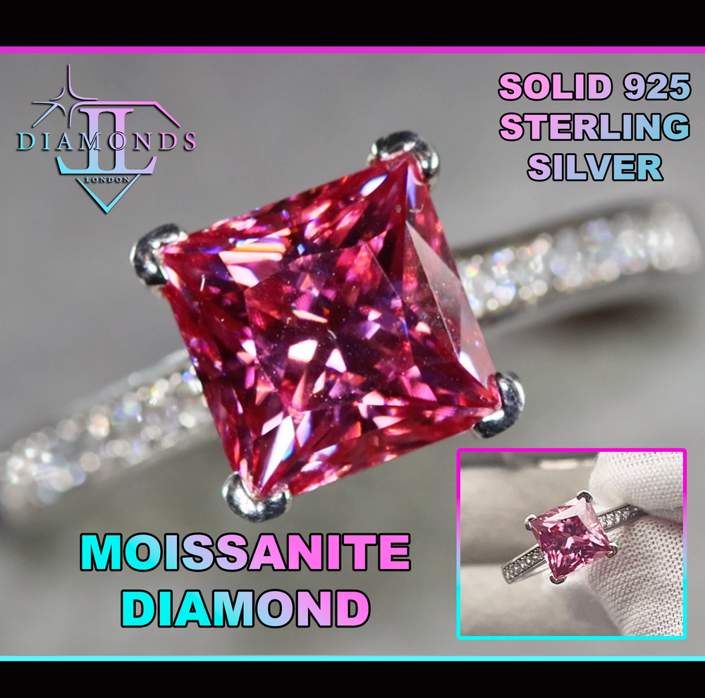 Pink Moissanite Engagement Rings 