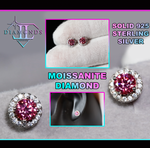 Pink Moissanite Diamond Earrings