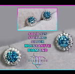 Aquamarine Moissanite Earrings