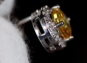 Yellow Diamond Earrings | Womens Ear Studs | Iced Out Ear Studs | Yellow Diamond Ear Studs | Diamond Ear Studs | Mens Hip Hop Ear Studs