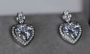 Heart Diamond Ear Studs