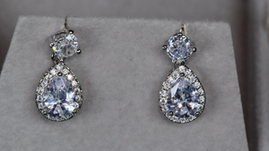 Pear cut diamond earrings